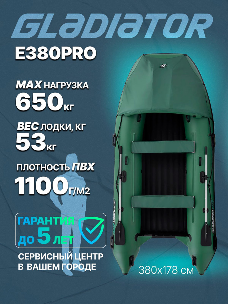Надувная лодка GLADIATOR E380PRO