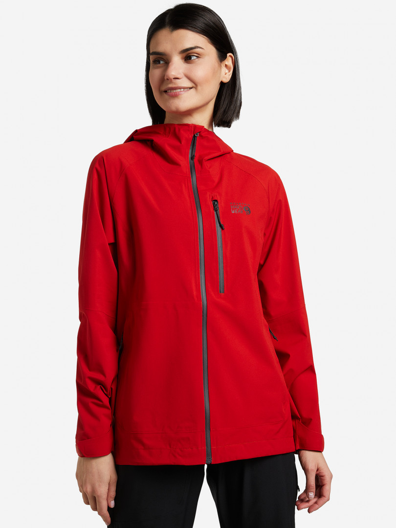 фото Куртка мембранная женская mountain hardwear stretch ozonic jacket, красный