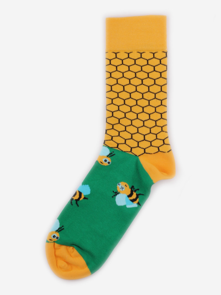 Носки с пчёлами Burning Heels, Bees, Green/Yellow