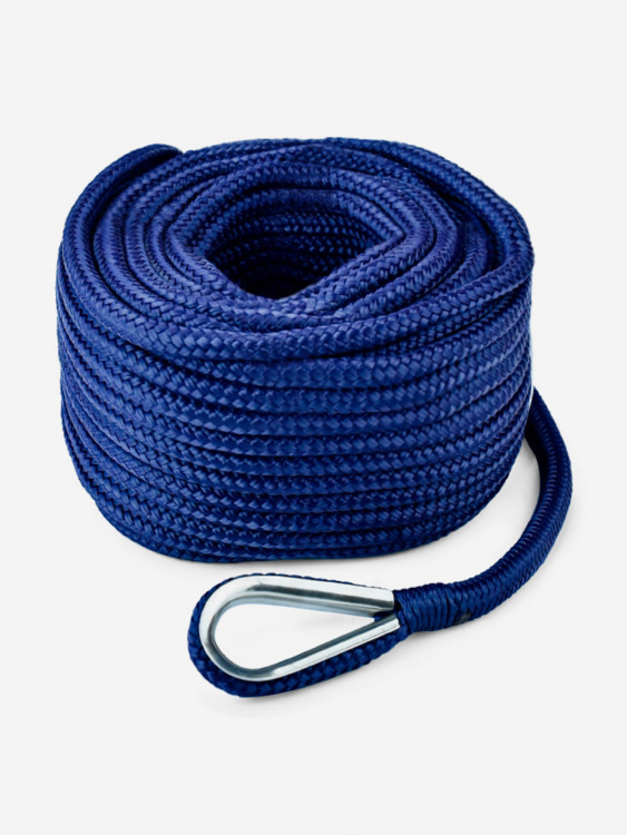 Трос, конец якорный Skipper плетеный, 10мм*30м, нейлон, cиний