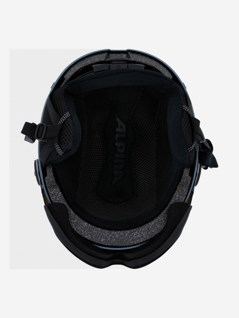 Горнолыжный шлем с визором Alpina Arber Visor Q-Lite Dirt-Blue Matt