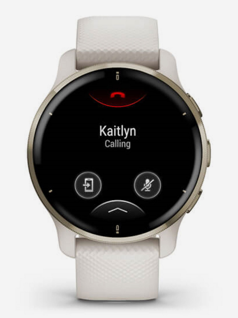 Часы Garmin VENU 2 Plus цвета слоновой кости с безелем цвета кремовое золото и силиконовым ремешком 010-02496-12