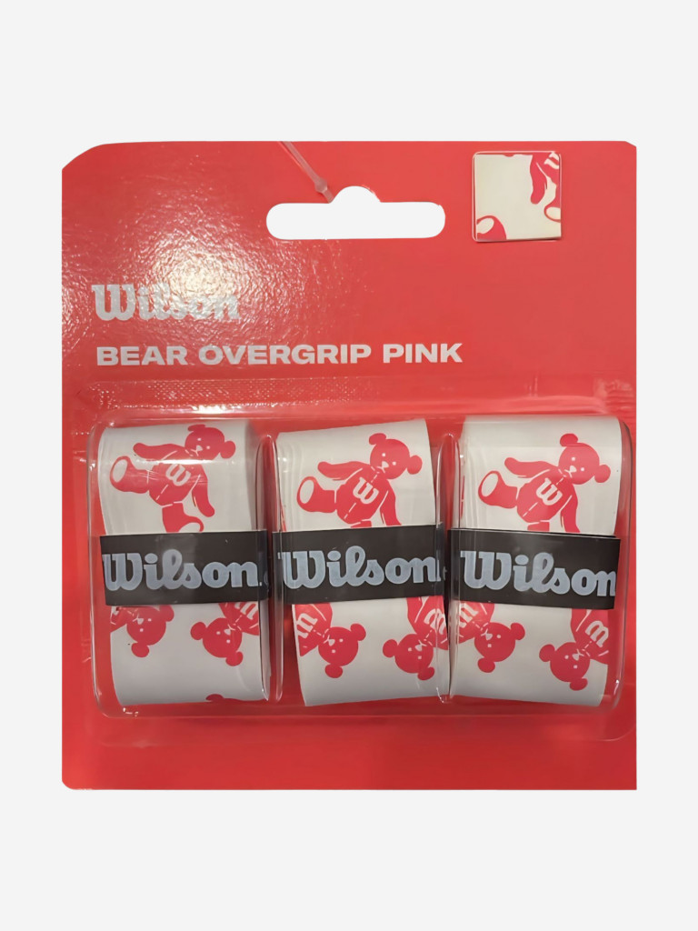 Намотка верхняя Wilson 2025 BEAR Overgrip PINK/WH 3Р Белый WR8436601001