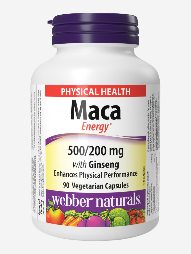 Мака Энержи с женьшенем Webber Naturals, 900 мг, 90 капс