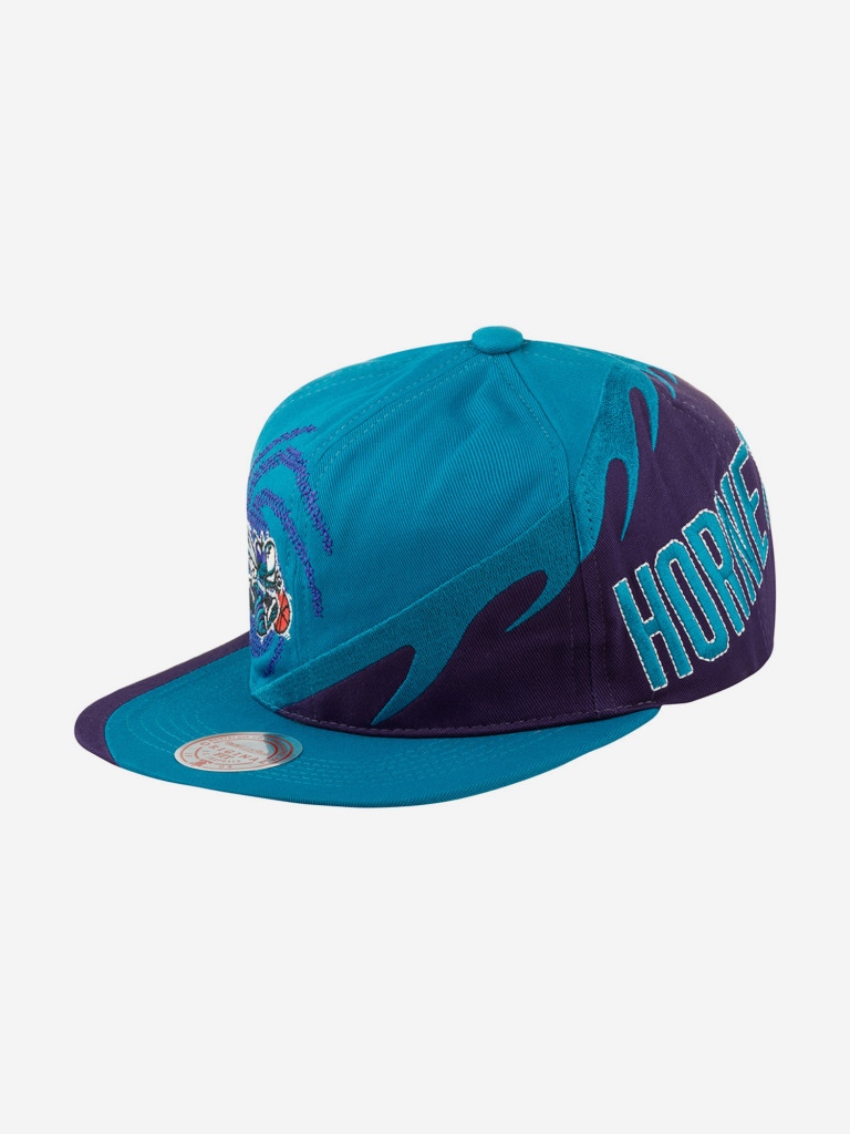 Бейсболка с прямым козырьком MITCHELL NESS HMUS4319-CHOYYPPPTEAL Charlotte Hornets NBA (голубой)
