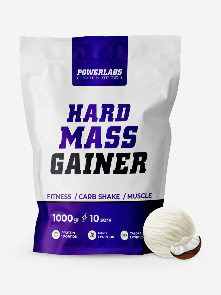 Гейнер, Powerlabs, 1000 г, кокос