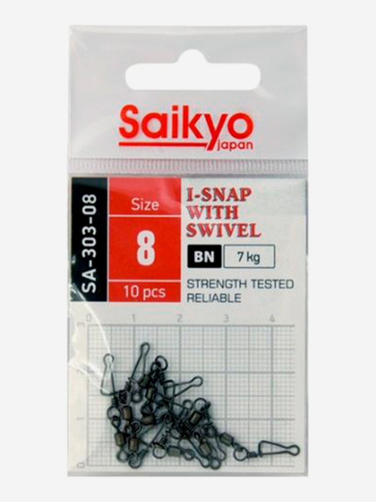 Вертлюг с застежкой Saikyo SA-303-08 (2 упаковки по 10 штук)