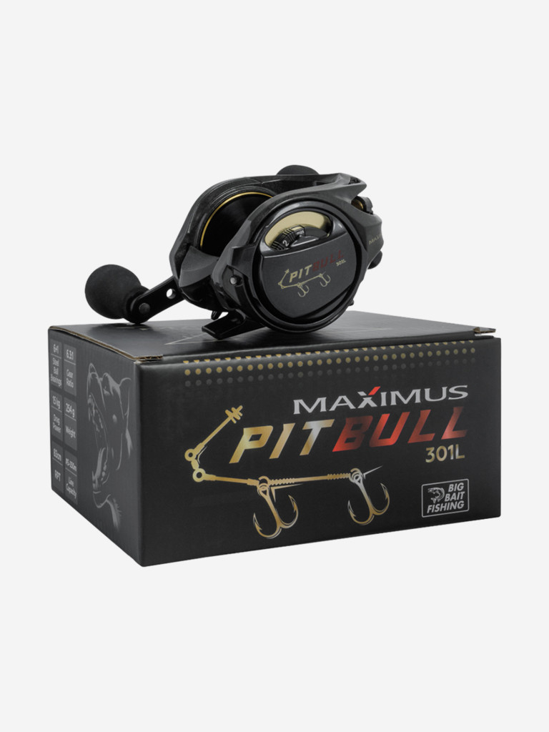 Катушка мультипликаторная Maximus PITBULL BBF 301L (лев. рука), передаточное число 6.3:1