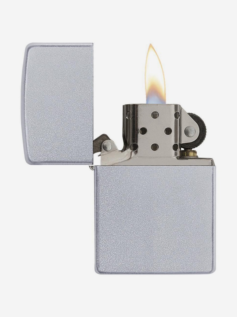 Зажигалка Zippo 205 Classic Satin Chrome, серебристая матовая