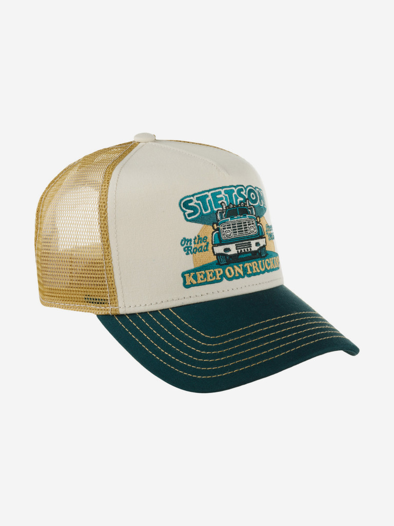 Бейсболка с сеточкой STETSON 7761164 TRUCKER CAP KEEP ON TRUCKING (зеленый)