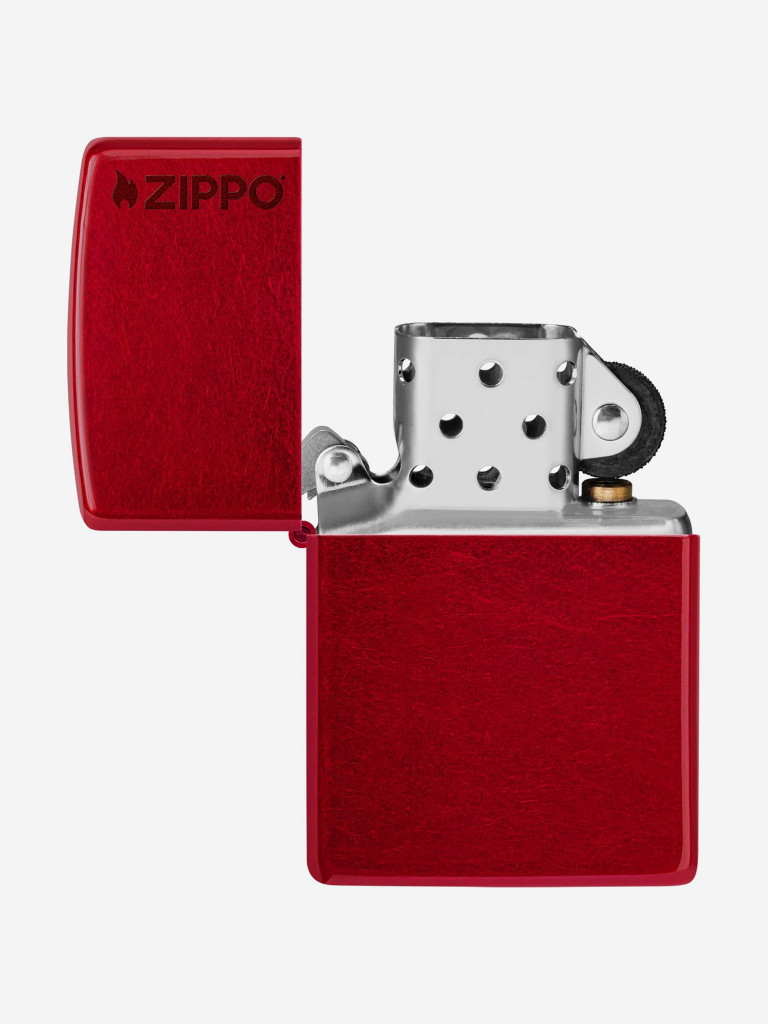 Зажигалка бензиновая ветроустойчивая Zippo Logo Candy Apple Red
