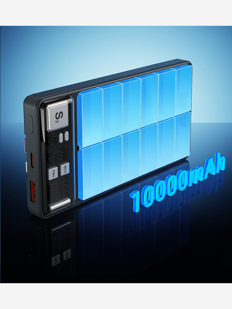 Внешний аккумулятор ROCK P96 12W Travel Series Power Bank With Cable 10000mAh бежевый
