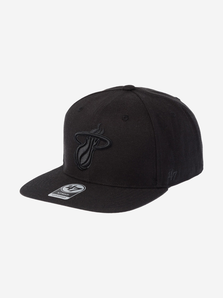 Бейсболка с прямым козырьком 47 BRAND K-NSHOT27WBP-BKBK Miami Heat NBA