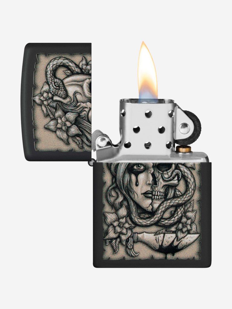 Зажигалка Zippo Gory Tattoo Black Matte