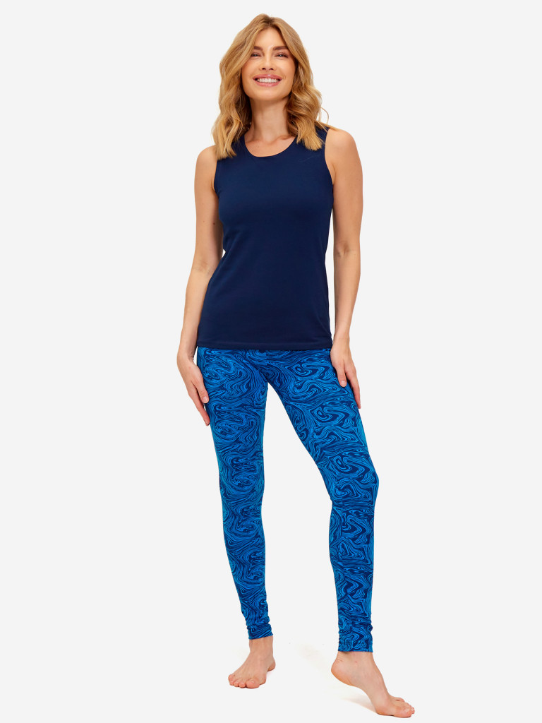 Майка темно-синяя с нижним топом женская ANGAMI