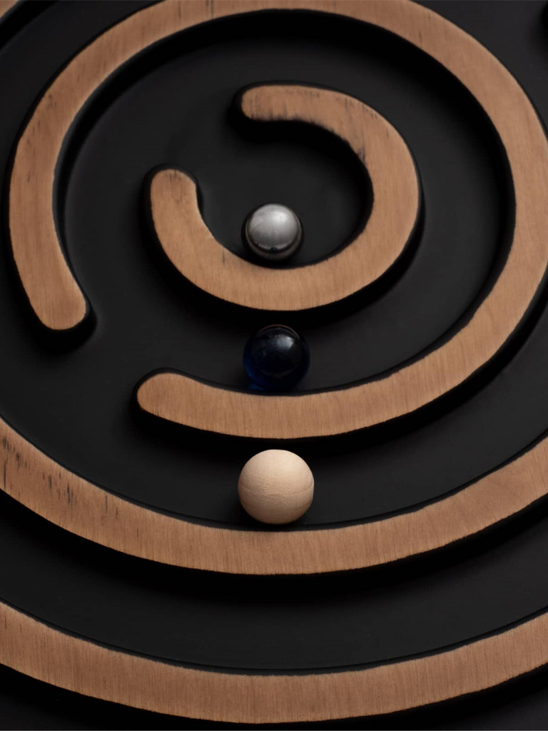 Доска балансировочная INDSPACE ПЛАНЕТАРИЙ баланс борд на сфере с лабиринтом и вращением на 360* + 3 шарика