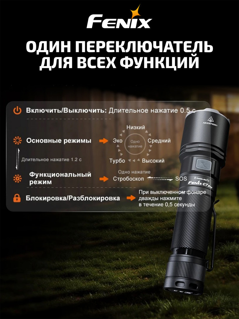 Фонарь Fenix индустриальный C7 Pro 4600 люмен