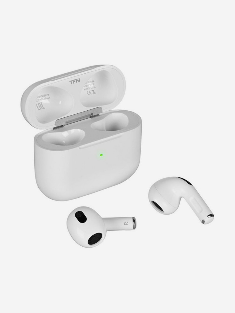 Беспроводные наушники TFN Neo белый / TWS гарнитура / Magsafe / датчик уха / IP54