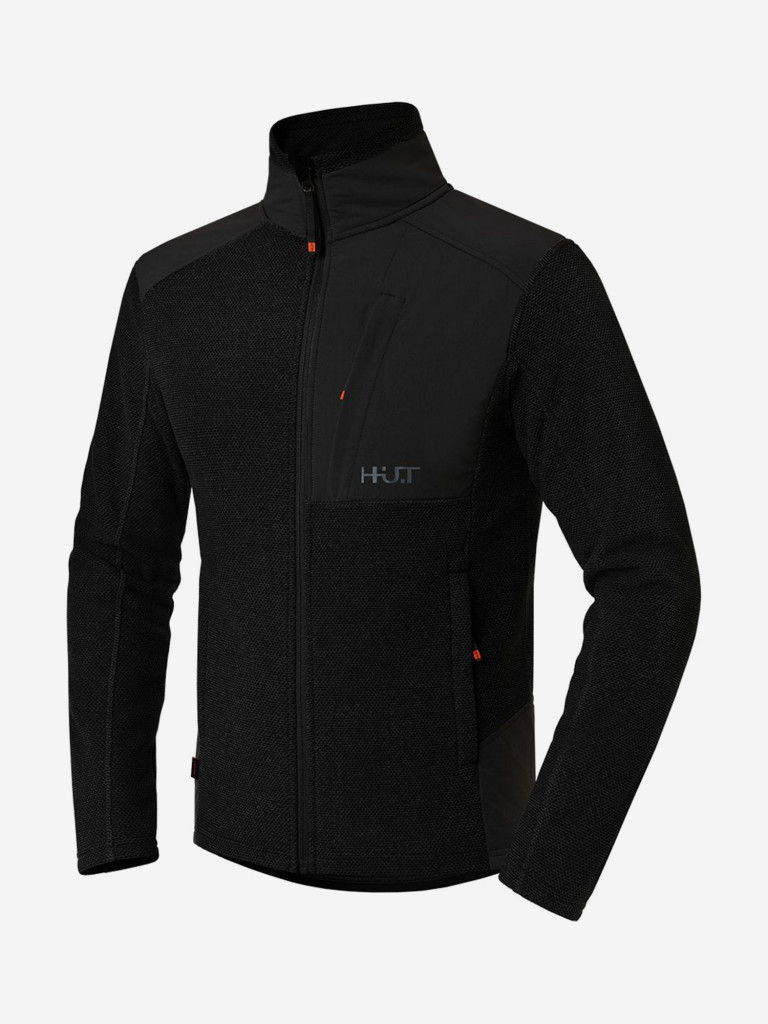 Кофта мужская на молнии HUT URMAN флисовая для охоты, черная