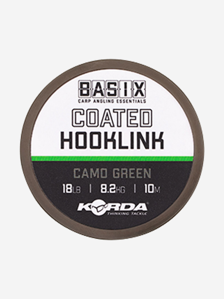 Поводковый материал KORDA Basix Coated Hooklink 18lb 10м Camo green