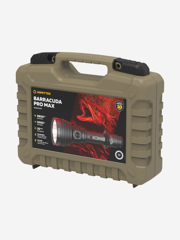 Фонарь светодиодный поисковой Armytek Barracuda Pro Max, 2800 лм, холодный свет