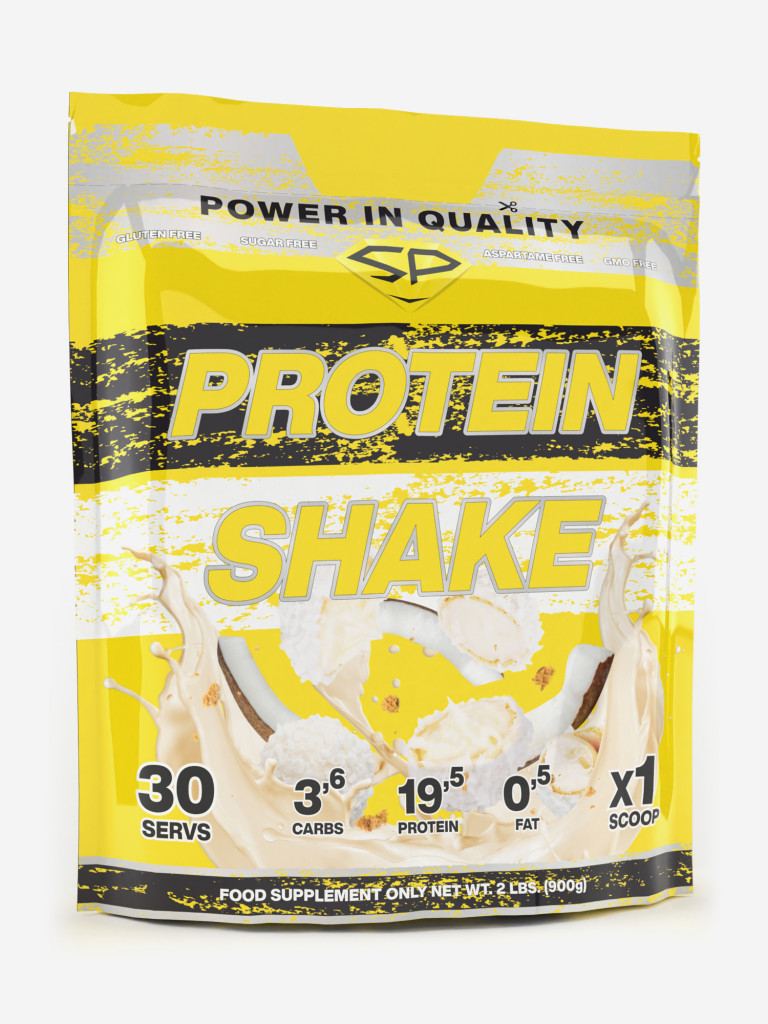 Комплексный протеин с соевым белком Steelpower Protein Shake, 900 г, 65%  белка, Рафаэлло желтый цвет — купить за 1320 руб. со скидкой 12 %, отзывы в  интернет-магазине Спортмастер