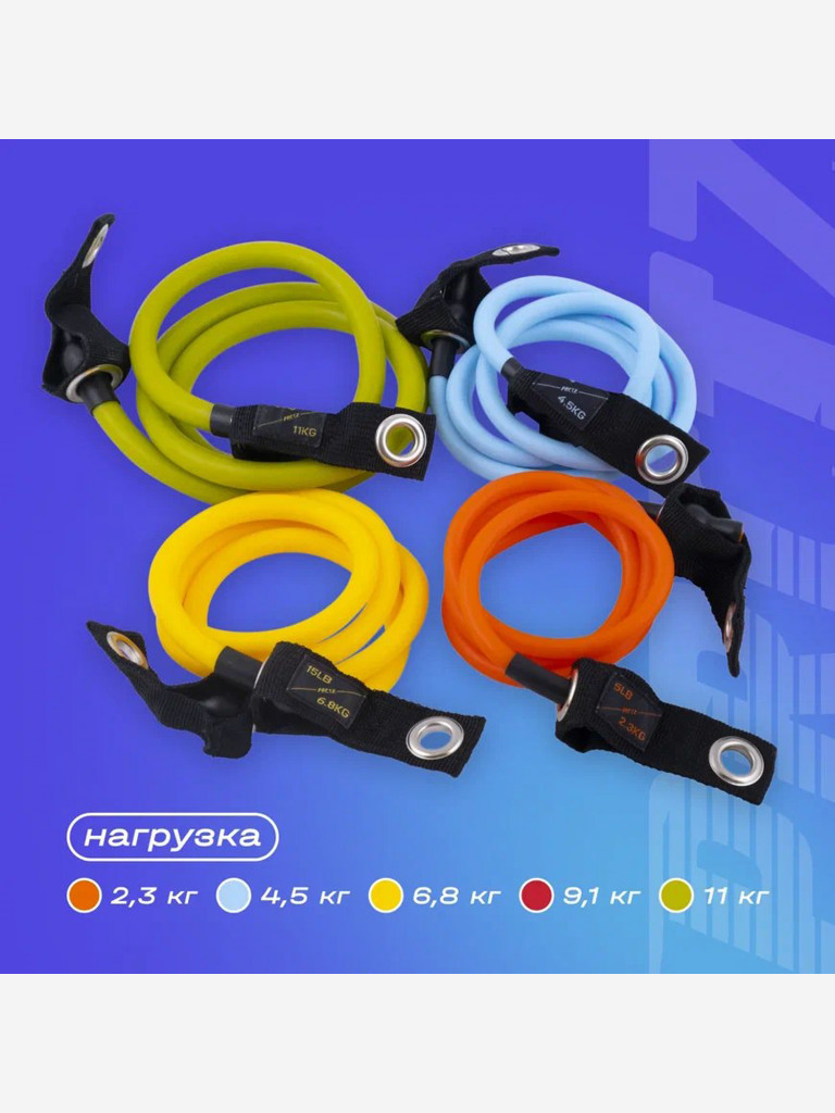 Набор трубчатых эспандеров PRCTZ RESISTANCE TUBE KIT (не важен пол и возрвст)