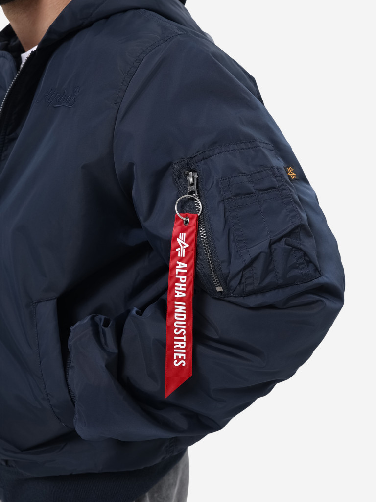 Бомбер утепленный мужской MA-1 Hooded Logo Oxford Alpha Industries