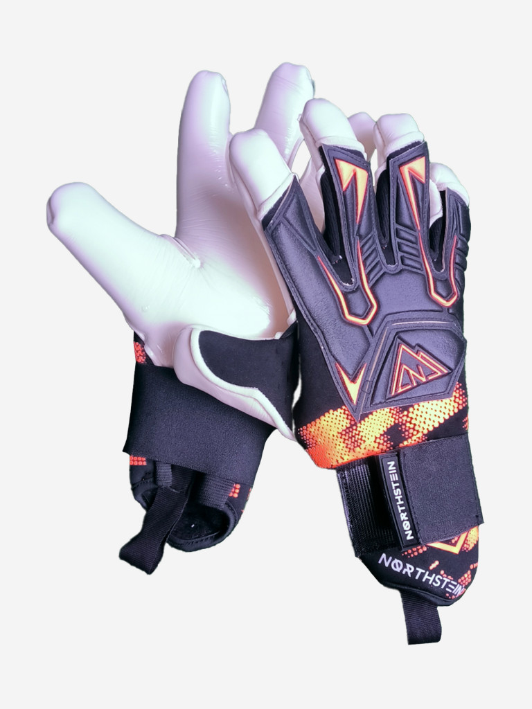 Вратарские перчатки Northstein Amber PRO CL4, черно-оранжевые