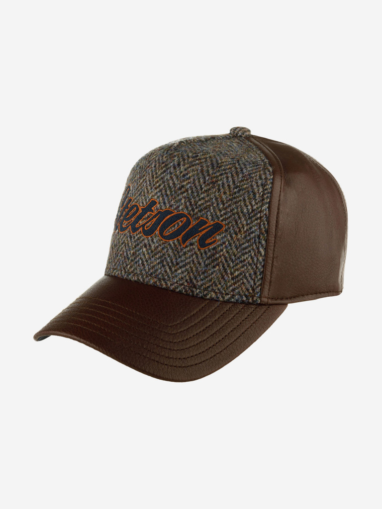 Бейсболка STETSON 7767501 TRUCKER CAP LAMB NAPPA HARRIS TWEED (коричневый)