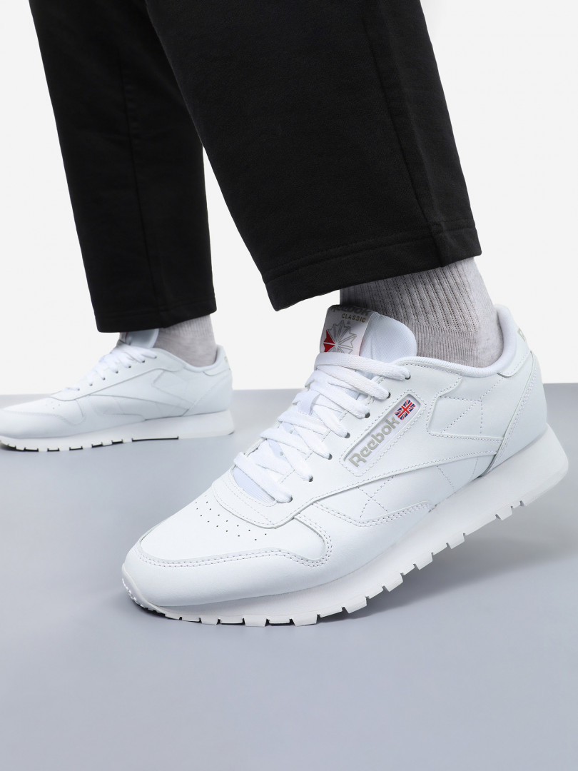 фото Кроссовки мужские reebok classic leather, белый