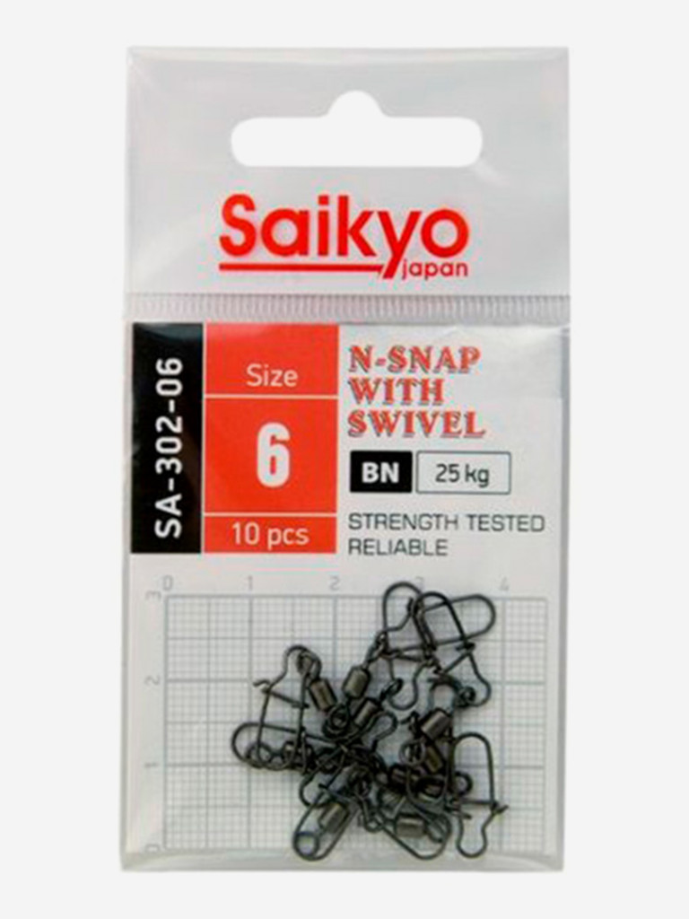 Вертлюг с застежкой Saikyo SA-302-06 (2 упаковки по 10 штук)
