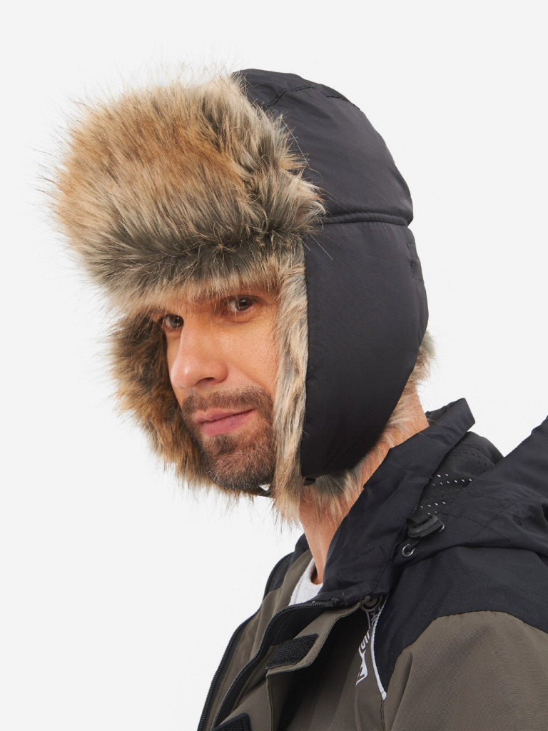 Шапка-ушанка мужская зимняя меховая с маской Huntsman Евро Енот
