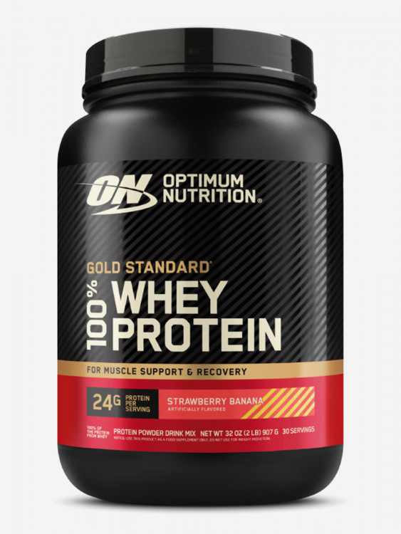 Протеин Optimum Nutrition Gold Standard Whey, 907 г, Клубника-банан