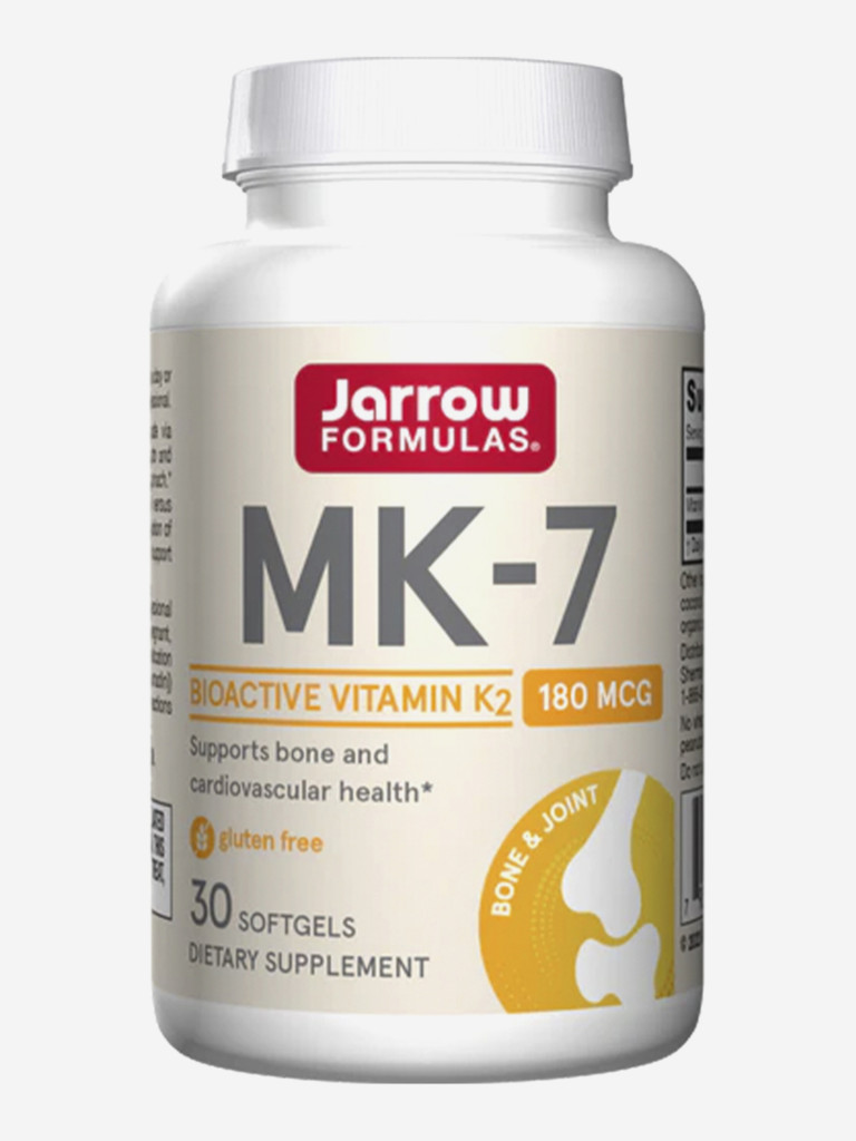 Витамин K2 180 мкг (менахинон) для сердца, для костей и суставов, Jarrow Formulas MK-7 180 mcg, 30 softgels