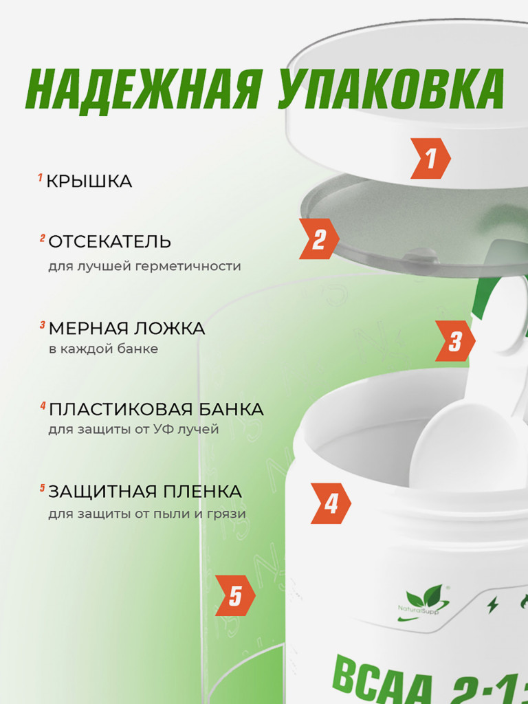 BCAA 2:1:1, NaturalSupp, 200 г
