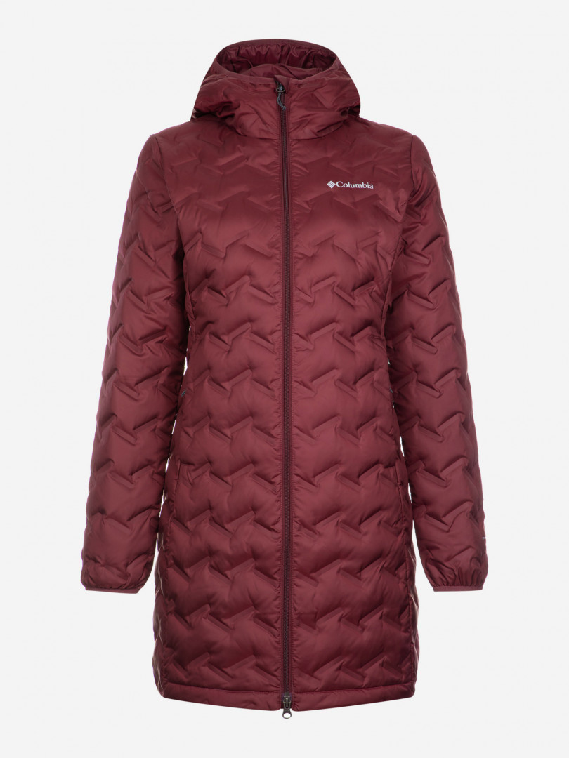 фото Пуховик женский columbia delta ridge long down jacket, красный