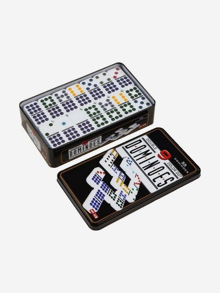 Игра настольная в жестяной коробке, плашка 9 точек, Нескучные игры, Домино