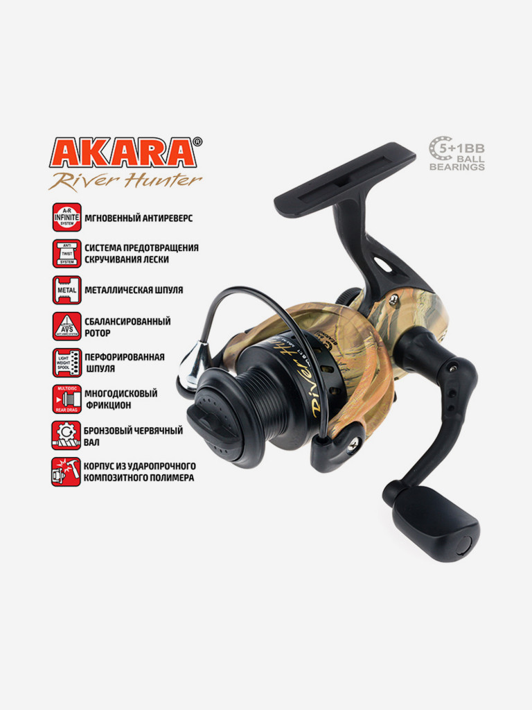Катушка безынерционная Akara River Hunter 1000 5+1 bb