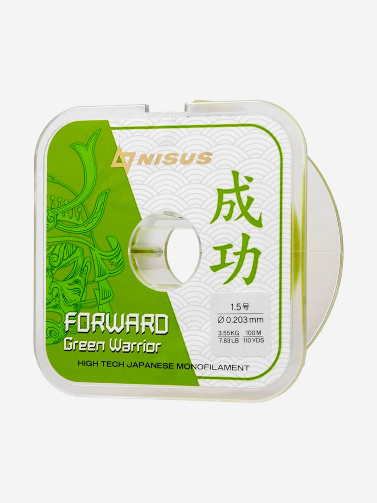 Леска для рыбалки Nisus FORWARD Green Warrior Nylon 0,203мм, 100м, 3,55кг, оливковый