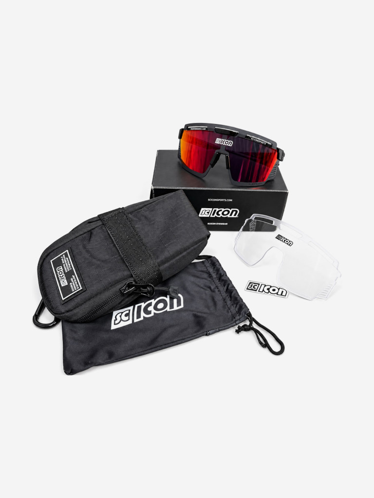 Очки спортивные Scicon AeroWatt оправа Black Gloss линза SCNPP Multimirror Red