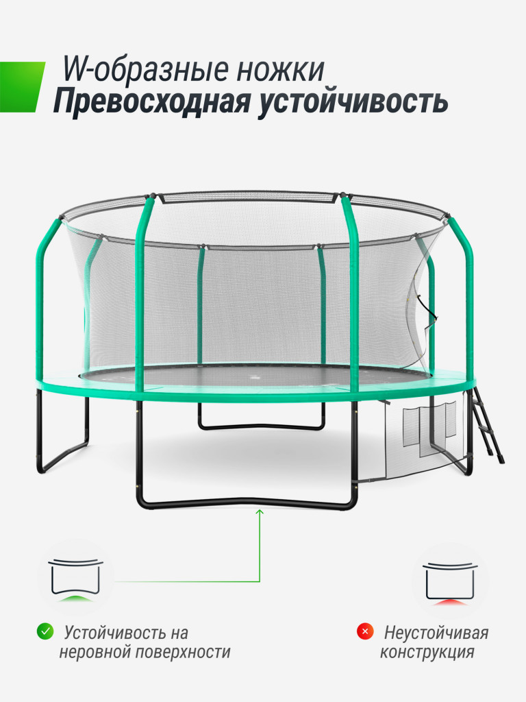 Батут каркасный UNIX Line Supreme Game 14 ft, общий диаметр 427 см, до 170 кг