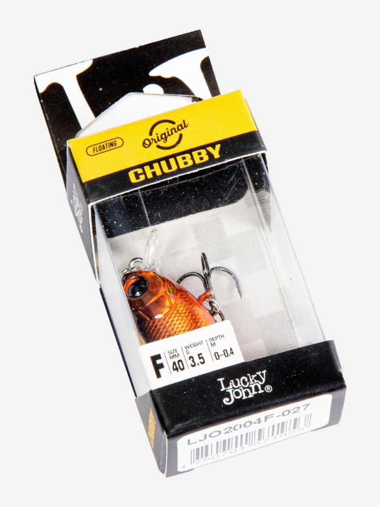 Воблер LUCKY JOHN Original CHUBBY F, длина 4 см, крэнк для щуки, голавля, жереха, язя, окуня