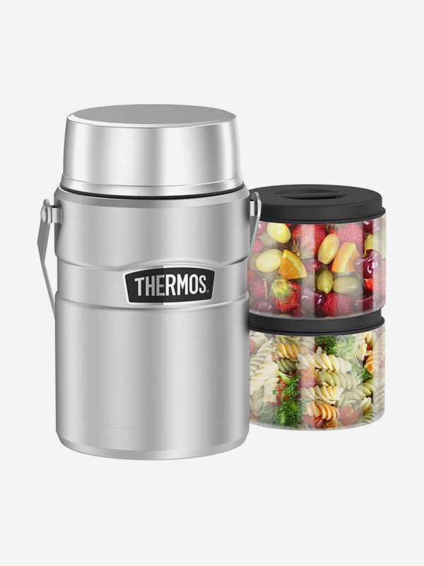 Термос для еды из нерж. стали с двумя контейнерами тм THERMOS SK3030 1.39L Стальной цвет — купить за 6656 руб. со скидкой 10 %, отзывы в интернет-магазине Спортмастер