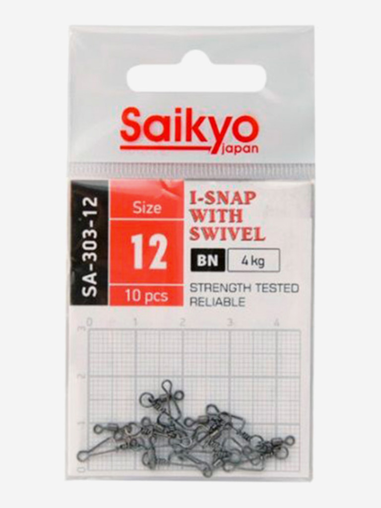 Вертлюг с застежкой Saikyo SA-303-12 (2 упаковки по 10 штук)