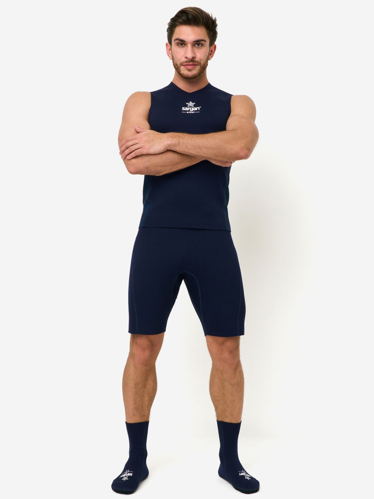 Неопреновые носки 2мм унисекс для водного спорта SARGAN Sport Темно-Синий
