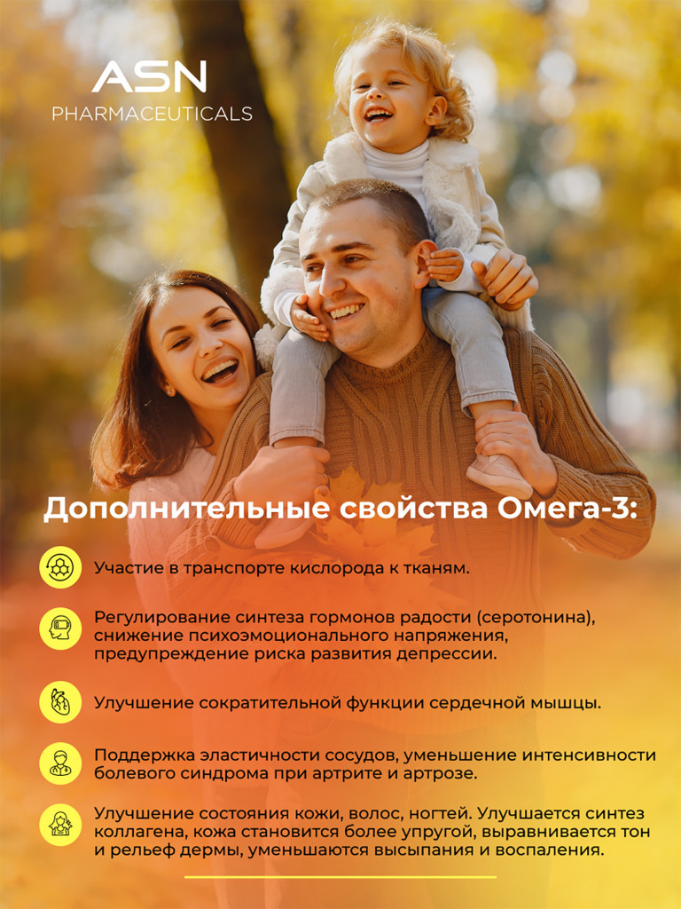 Омега 3, ASN PHARMACEUTICALS, 1000 мг, 90 капсул