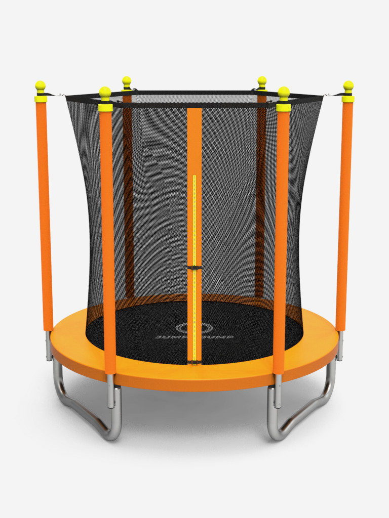 Батут детский каркасный JUMPY JUMP с защитной сеткой диаметр 183 см оранжевый
