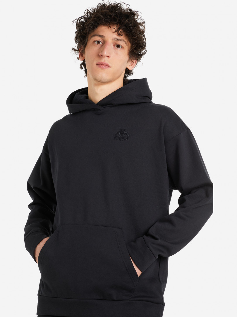 фото Худи мужская kappa authentic core, черный