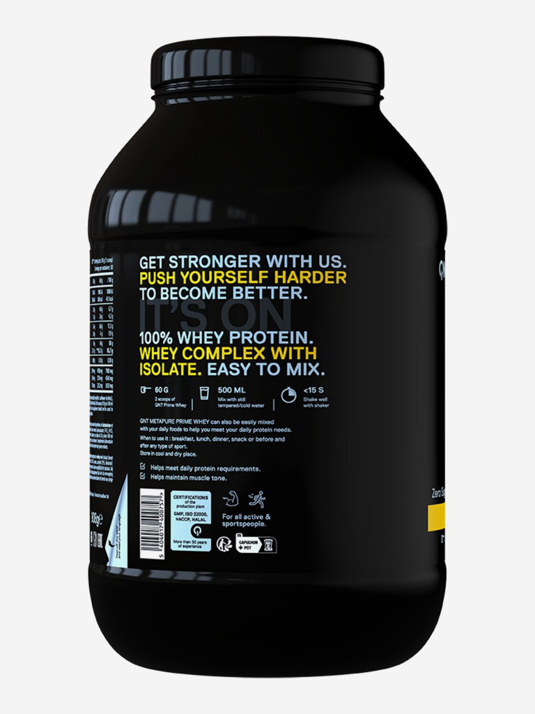 Сывороточный протеин для набора мышечной массы, изолят протеина QNT PRIME WHEY 908g Banana